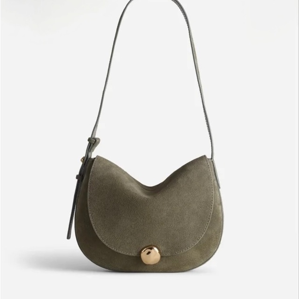 Madewell Dakota Suede Saddle Bag- Olive Green
